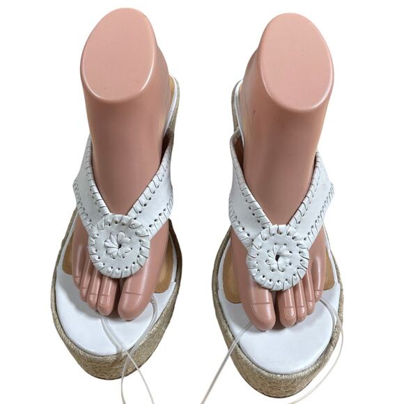 Jack Rogers Rowan Leather Platform Wedge Sandal White Women's Size 10M NWOB - Picture 2 of 9